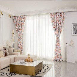 Cortinas Estilo Americano Con Estampado De Plantas