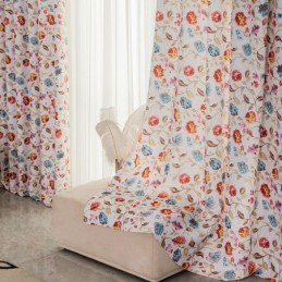 Cortinas Estilo Americano Con Estampado De Plantas