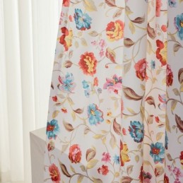 Cortinas Estilo Americano Con Estampado De Plantas