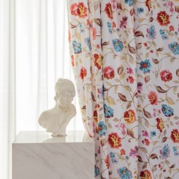 Cortinas Estilo Americano Con Estampado De Plantas