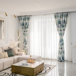 Cortinas Con Estampado De Bosque Estilo Americano