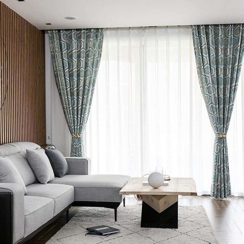 Cortinas Opacas Nórdicas Con Estampado Geométrico Para Sala De Estar Y Dormitorio