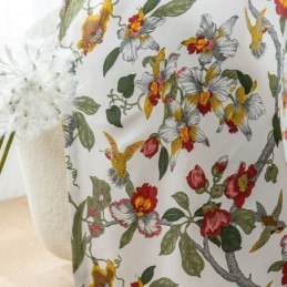 Cortinas Con Estampado De Hojas Estilo Americano De Poliéster