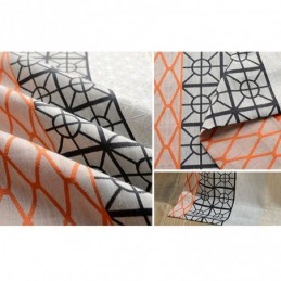 Cortina Opaca Nórdica De Lino Y Algodón, Hecha A Medida, Con Diseño Geométrico De Jacquard Para Sala De Estar Y Dormitorio.