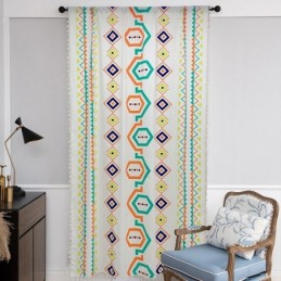 Cortinas De Lino Con Estampado Geométrico De Estilo Nórdico Para Sala De Estar Y Dormitorio