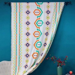 Cortinas De Lino Con Estampado Geométrico De Estilo Nórdico Para Sala De Estar Y Dormitorio