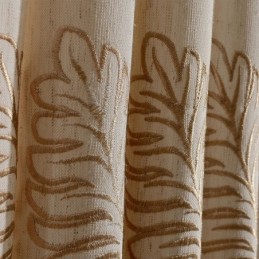 Cortina Opaca Nórdica De Lino Y Algodón, Hecha A Medida, Con Bordado De Hojas Para Sala De Estar Y Dormitorio.