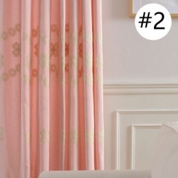 Cortina Opaca De Algodón De Estilo Nórdico Hecha A Medida Con Bordado Floral