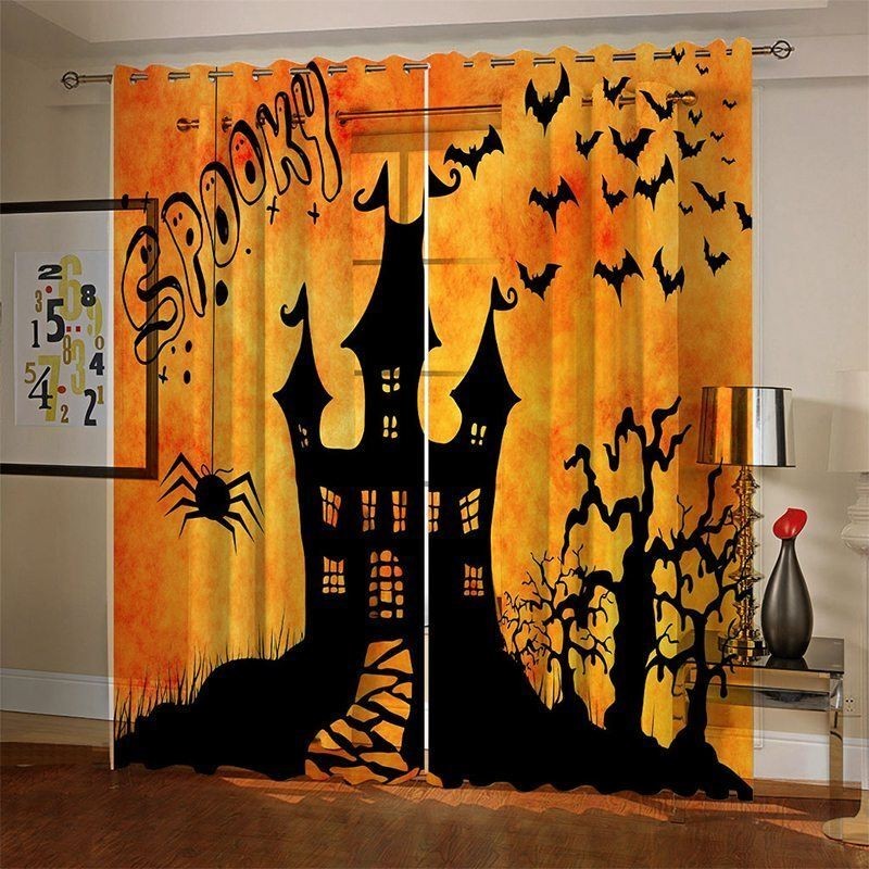 Cortinas Halloween Impresión Digital Estilo Americano