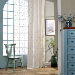 Cortina Bordada Con Flores, Hecha A Medida, De Algodón Nórdico, Para Sala De Estar Y Dormitorio.