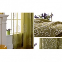 Cortina Bordada De Algodón Hecha A Medida, Cortina Nórdica Opaca Para Sala De Estar Y Dormitorio