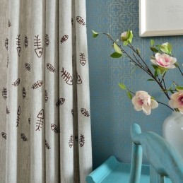 Cortina Opaca Nórdica Hecha A Medida Con Diseño De Espiga De Pescado En Jacquard Para Sala De Estar Y Dormitorio.