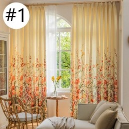 Cortinas Chevron Con Estampado Floral Americano