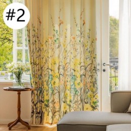 Cortinas Chevron Con Estampado Floral Americano
