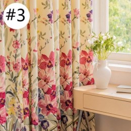 Cortinas Chevron Con Estampado Floral Americano