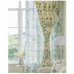 Cortinas Chevron Estilo Americano Con Estampado De Hojas
