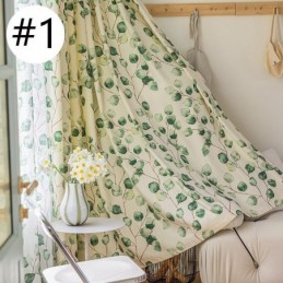 Cortinas Chevron Estilo Americano Con Estampado De Hojas