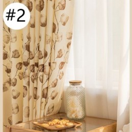 Cortinas Chevron Estilo Americano Con Estampado De Hojas