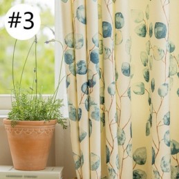 Cortinas Chevron Estilo Americano Con Estampado De Hojas