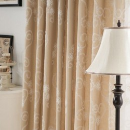 Cortina Bordada Con Plantas, Hecha A Medida, Estilo Nórdico, De Algodón, Para Sala De Estar Y Dormitorio.