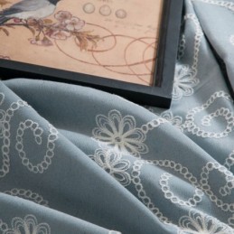 Cortina Bordada Con Plantas, Hecha A Medida, Estilo Nórdico, De Algodón, Para Sala De Estar Y Dormitorio.