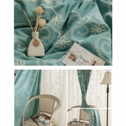 Cortina Bordada Con Plantas, Hecha A Medida, Estilo Nórdico, De Algodón, Para Sala De Estar Y Dormitorio.