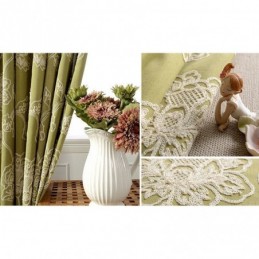 Cortina Opaca De Lino Y Algodón, Hecha A Medida, Con Bordado Floral Nórdico Para Sala De Estar Y Dormitorio.