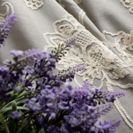 Cortina Opaca De Lino Y Algodón, Hecha A Medida, Con Bordado Floral Nórdico Para Sala De Estar Y Dormitorio.