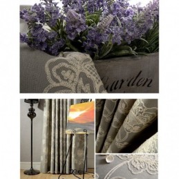 Cortina Opaca De Lino Y Algodón, Hecha A Medida, Con Bordado Floral Nórdico Para Sala De Estar Y Dormitorio.