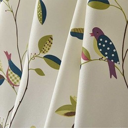 Cortinas De Terciopelo Estilo Americano Con Estampado De Hojas Y Pájaros