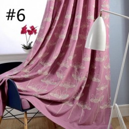 Cortina Opaca Nórdica Hecha A Medida Con Bordado De Plantas Para Sala De Estar Y Dormitorio