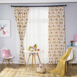 Cortinas Opacas De Algodón Nórdico Con Estampado De Frutas Para Sala De Estar Y Dormitorio