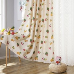 Cortinas Opacas De Algodón Nórdico Con Estampado De Frutas Para Sala De Estar Y Dormitorio