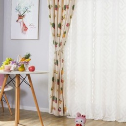 Cortinas Opacas De Algodón Nórdico Con Estampado De Frutas Para Sala De Estar Y Dormitorio
