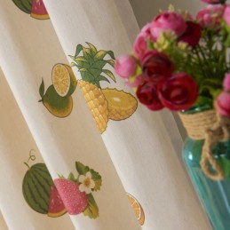 Cortinas Opacas De Algodón Nórdico Con Estampado De Frutas Para Sala De Estar Y Dormitorio