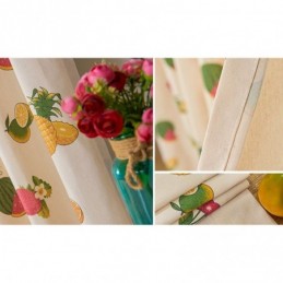 Cortinas Opacas De Algodón Nórdico Con Estampado De Frutas Para Sala De Estar Y Dormitorio