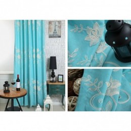 Cortinas Opacas De Lino Y Algodón Con Flores Nórdicas Bordadas