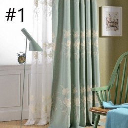 Cortinas Opacas De Lino Y Algodón Con Flores Nórdicas Bordadas