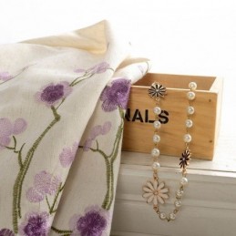 Cortina Opaca Nórdica Hecha A Medida, Cortina De Algodón Con Bordado De Flor De Ciruelo