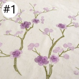 Cortina Opaca Nórdica Hecha A Medida, Cortina De Algodón Con Bordado De Flor De Ciruelo