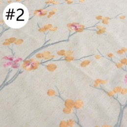 Cortina Opaca Nórdica Hecha A Medida, Cortina De Algodón Con Bordado De Flor De Ciruelo