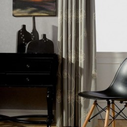 Cortina Opaca Hecha A Medida, Cortina Nórdica Bordada Para Sala De Estar Y Dormitorio