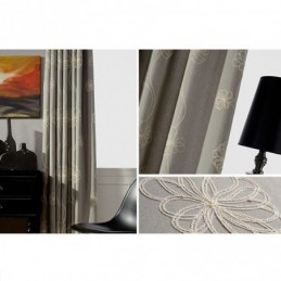 Cortina Opaca Hecha A Medida, Cortina Nórdica Bordada Para Sala De Estar Y Dormitorio