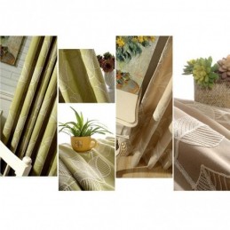 Cortina Opaca De Lino Y Algodón, Hecha A Medida, Con Hojas Nórdicas Bordadas Para Sala De Estar Y Dormitorio.