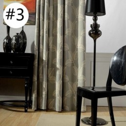 Cortina Opaca De Lino Y Algodón, Hecha A Medida, Con Hojas Nórdicas Bordadas Para Sala De Estar Y Dormitorio.