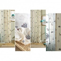 Cortina Opaca De Algodón Estilo Infantil, Hecha A Medida, Con Diseño De Faro De Vela Bordado