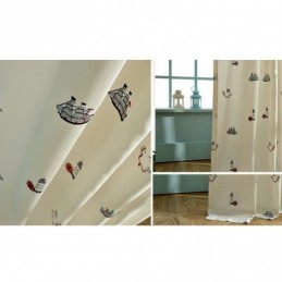 Cortina Opaca De Algodón Estilo Infantil, Hecha A Medida, Con Diseño De Faro De Vela Bordado