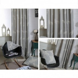 Cortina Opaca De Algodón Hecha A Medida, Cortina Nórdica Con Hojas Bordadas Para Sala De Estar Y Dormitorio