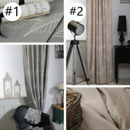 Cortina Opaca De Algodón Hecha A Medida, Cortina Nórdica Con Hojas Bordadas Para Sala De Estar Y Dormitorio