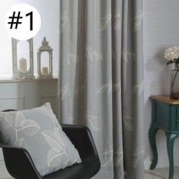 Cortina Opaca De Algodón Hecha A Medida, Cortina Nórdica Con Hojas Bordadas Para Sala De Estar Y Dormitorio